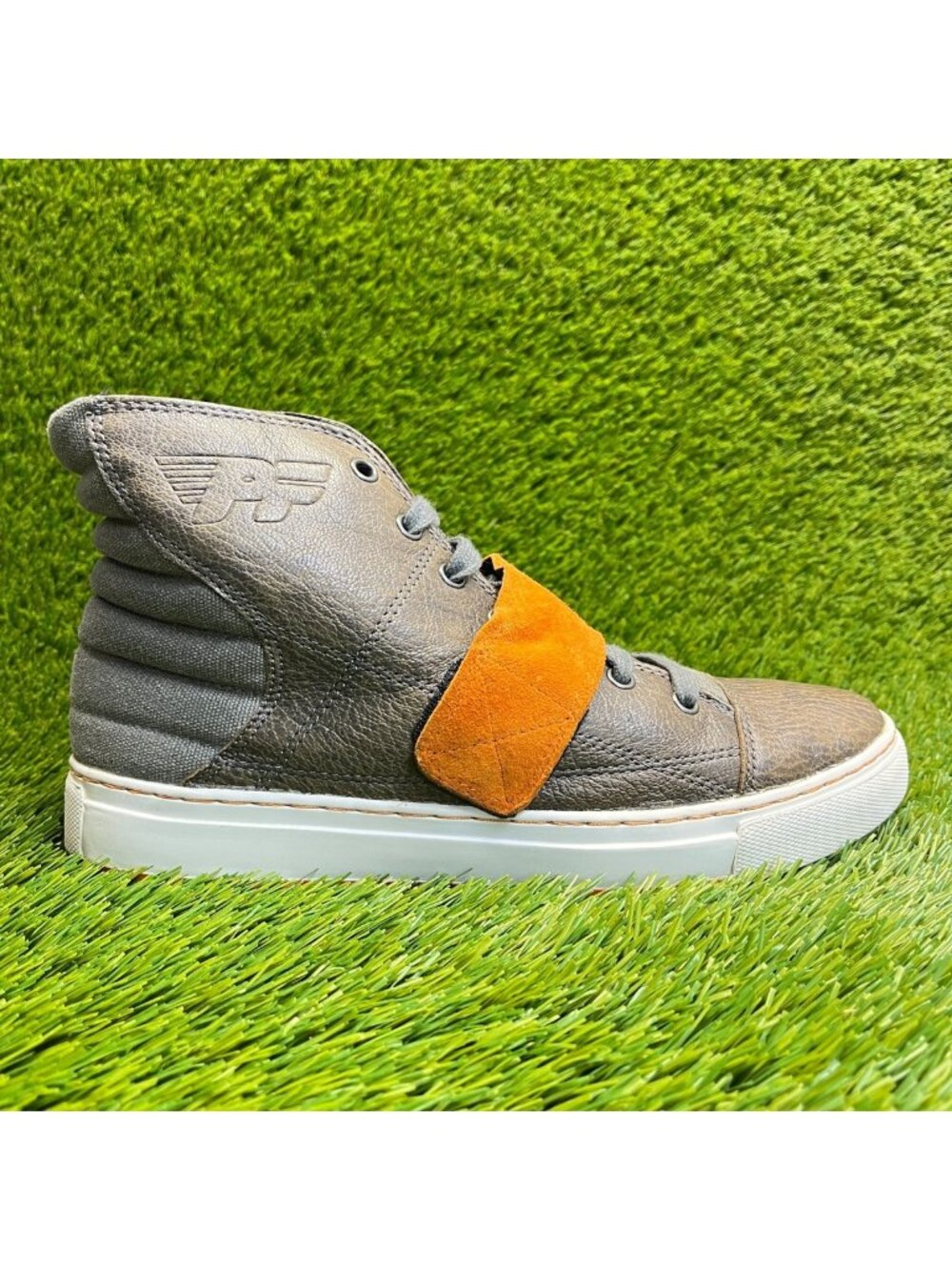 PF Flyers Astor Hi Mens Size 9.5 Brown Athletic Leather Lace Up Shoes Sneakers